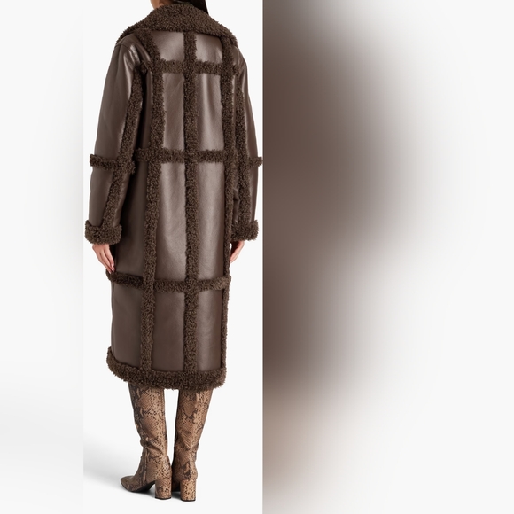 STAND STUDIO Brown Fur Coat NWT Sz 2 - Picture 7 of 9